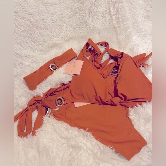 MODA MINX Jeweled Cinnamon Bikini Set - Picture 6 of 7